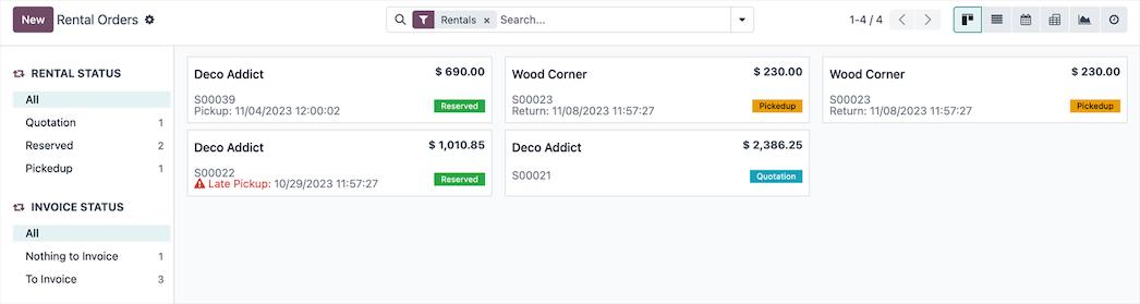 Monitoraggio noleggi